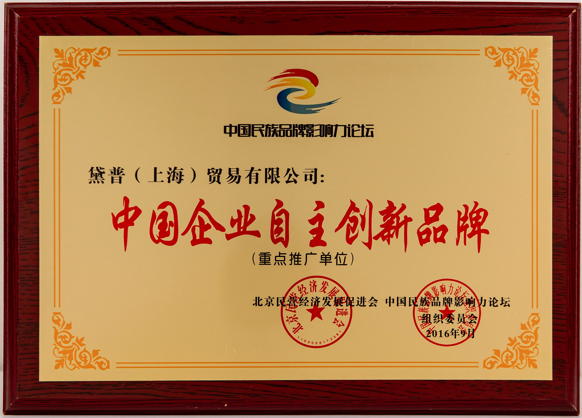 中國企業(yè)自主創(chuàng)新品牌重點(diǎn)推廣單位